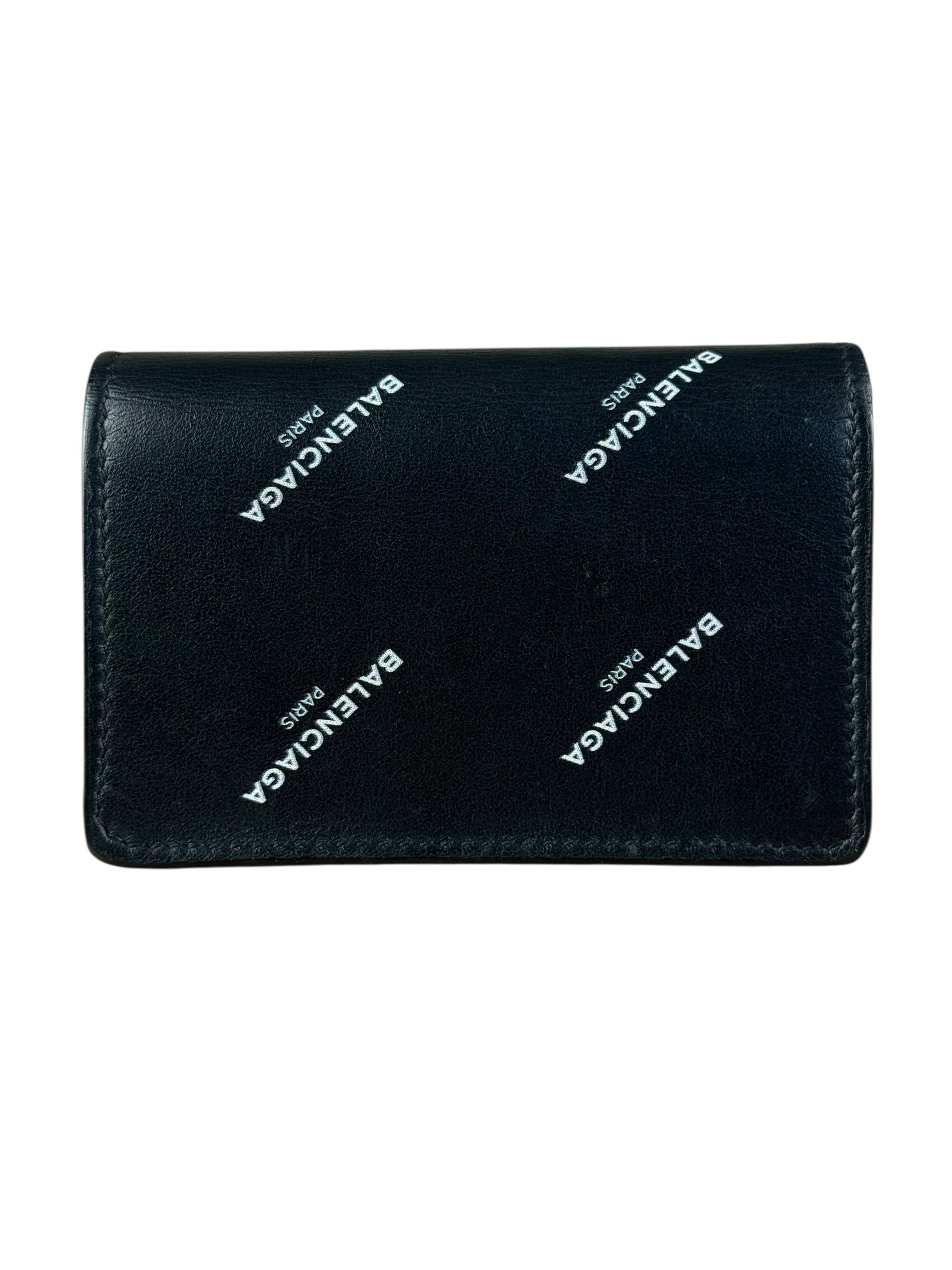 Balenciaga All Over Logo Compact Wallet