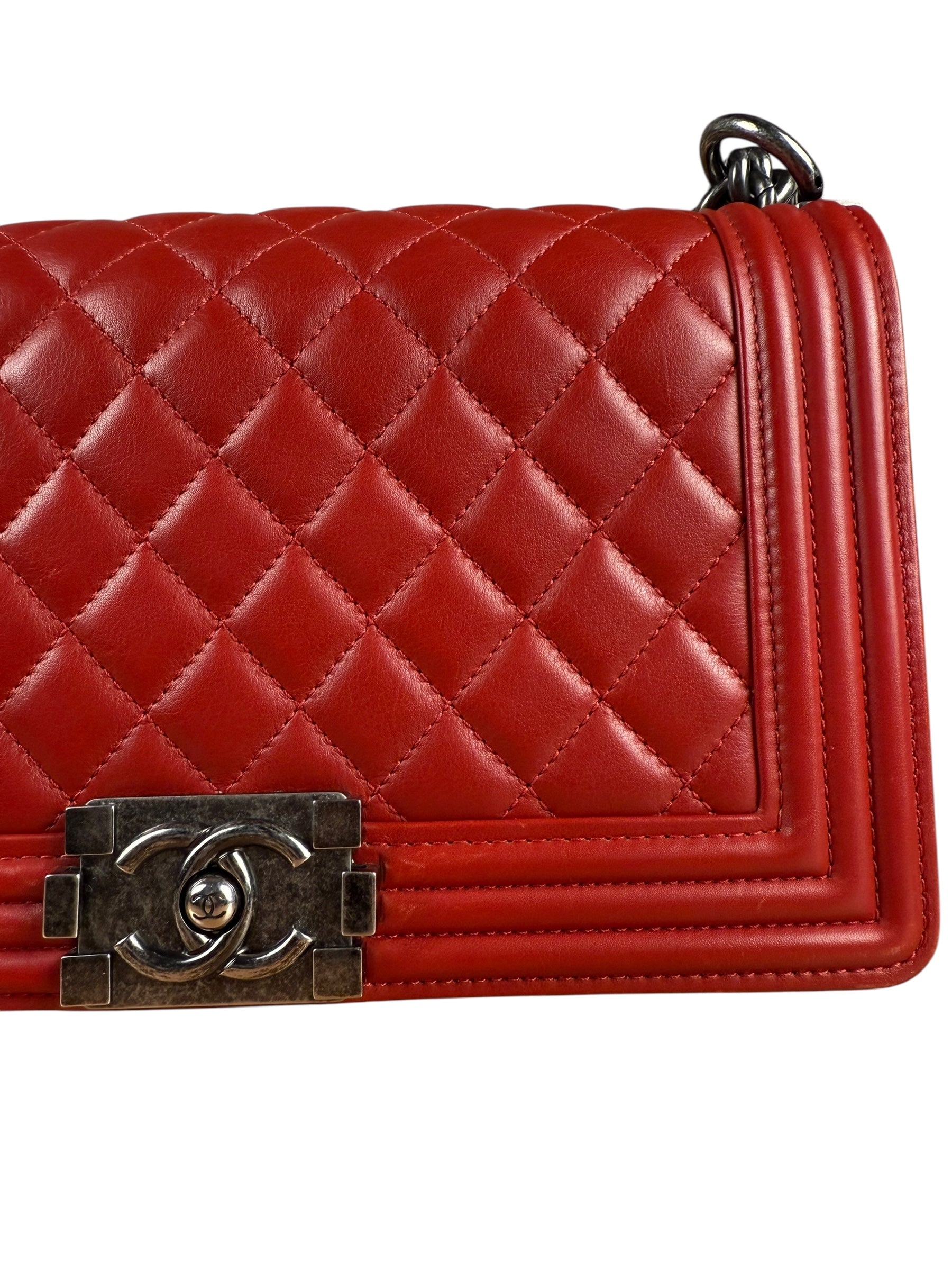Chanel 2015 Red Medium Boy Bag