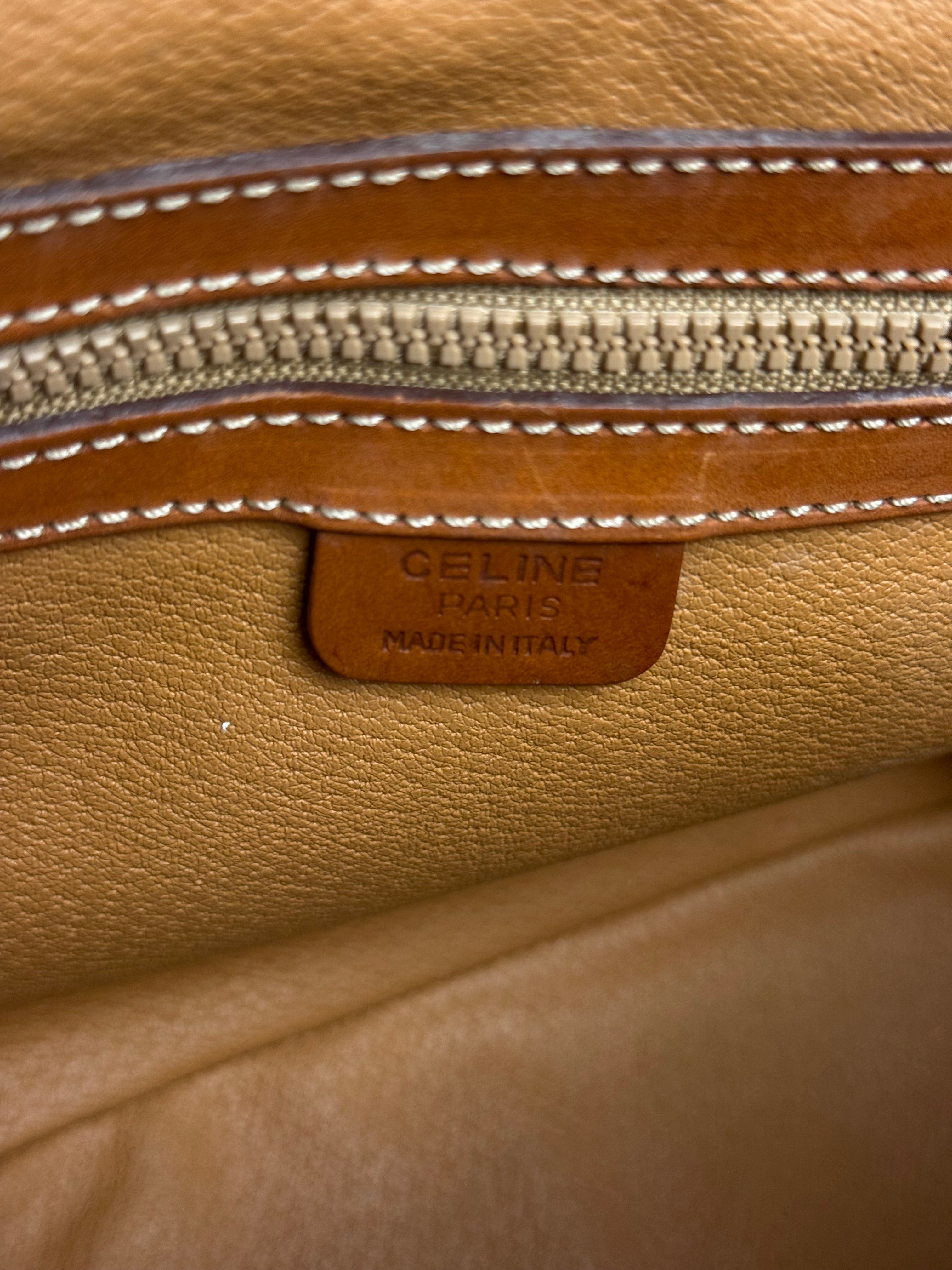 Celine Vintage Leather Macadam Dome Hand Bag