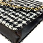 Chanel Houndstooth Tweed Heart Chain Flap Bag 2024