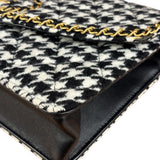 Chanel Houndstooth Tweed Heart Chain Flap Bag 2024