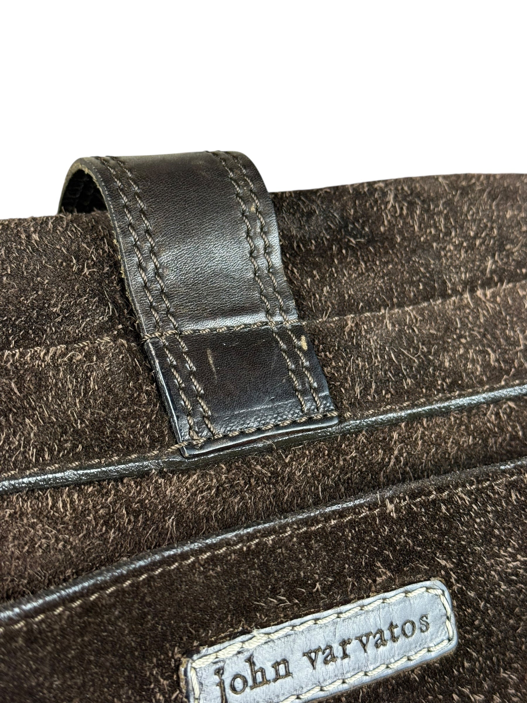 John Varvatos Suede Messenger Bag