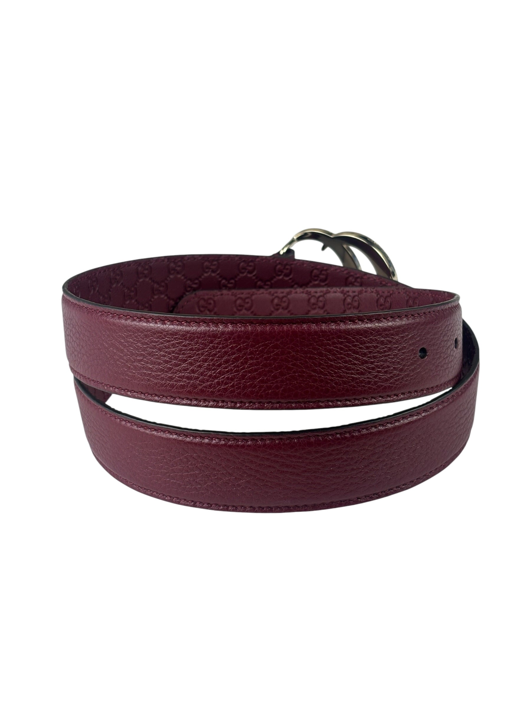 Gucci Burgundy GG Marmont Leather Belt