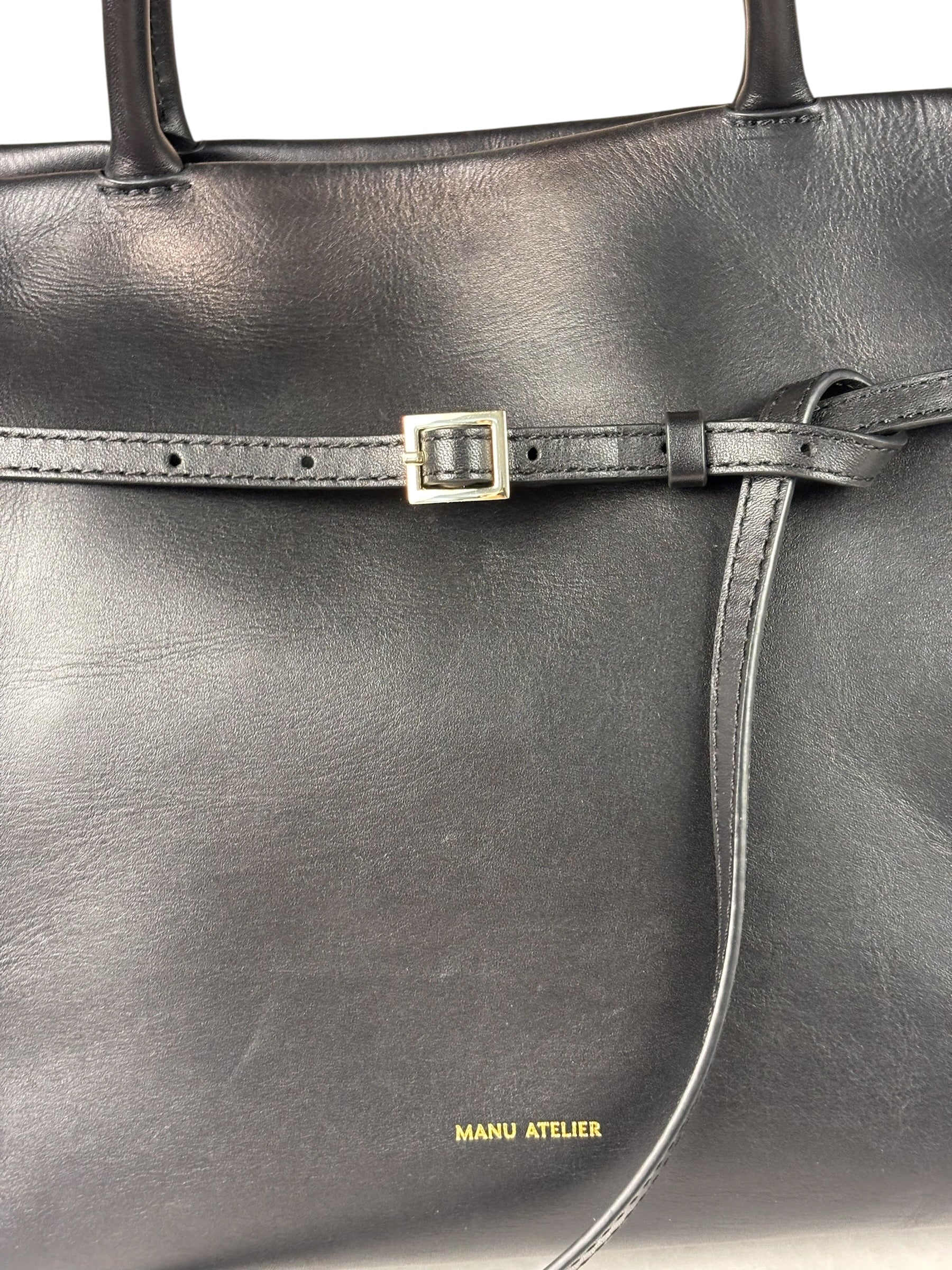 Manu Atelier Black Leather Le Cambon 35 Tote