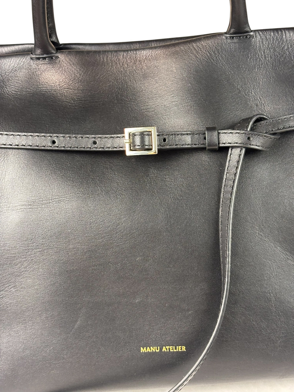 Manu Atelier Black Leather Le Cambon 35 Tote