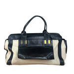 Chloe Beige/Black Leather Alice Satchel/Tote Bag