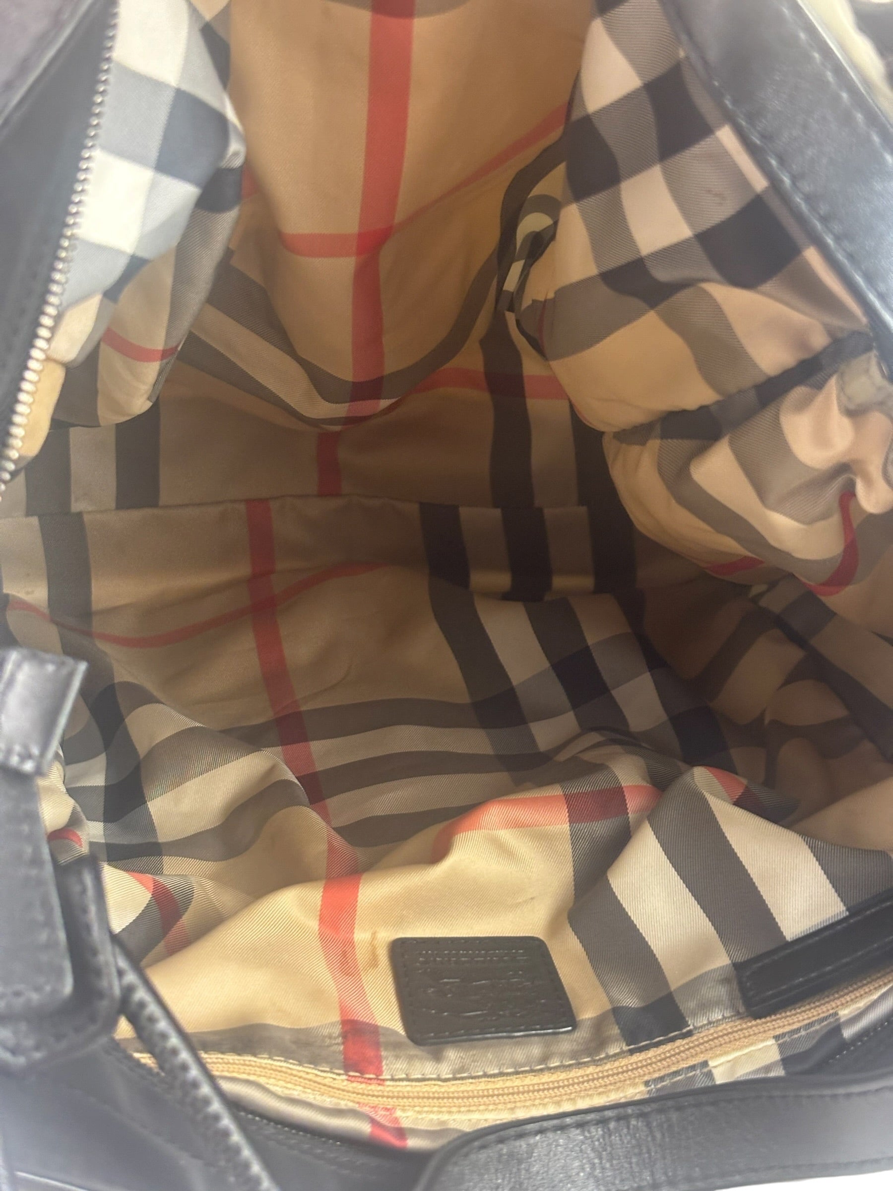 Burberry Geen Nylon/Leather Trim Buckleigh Tote Bag
