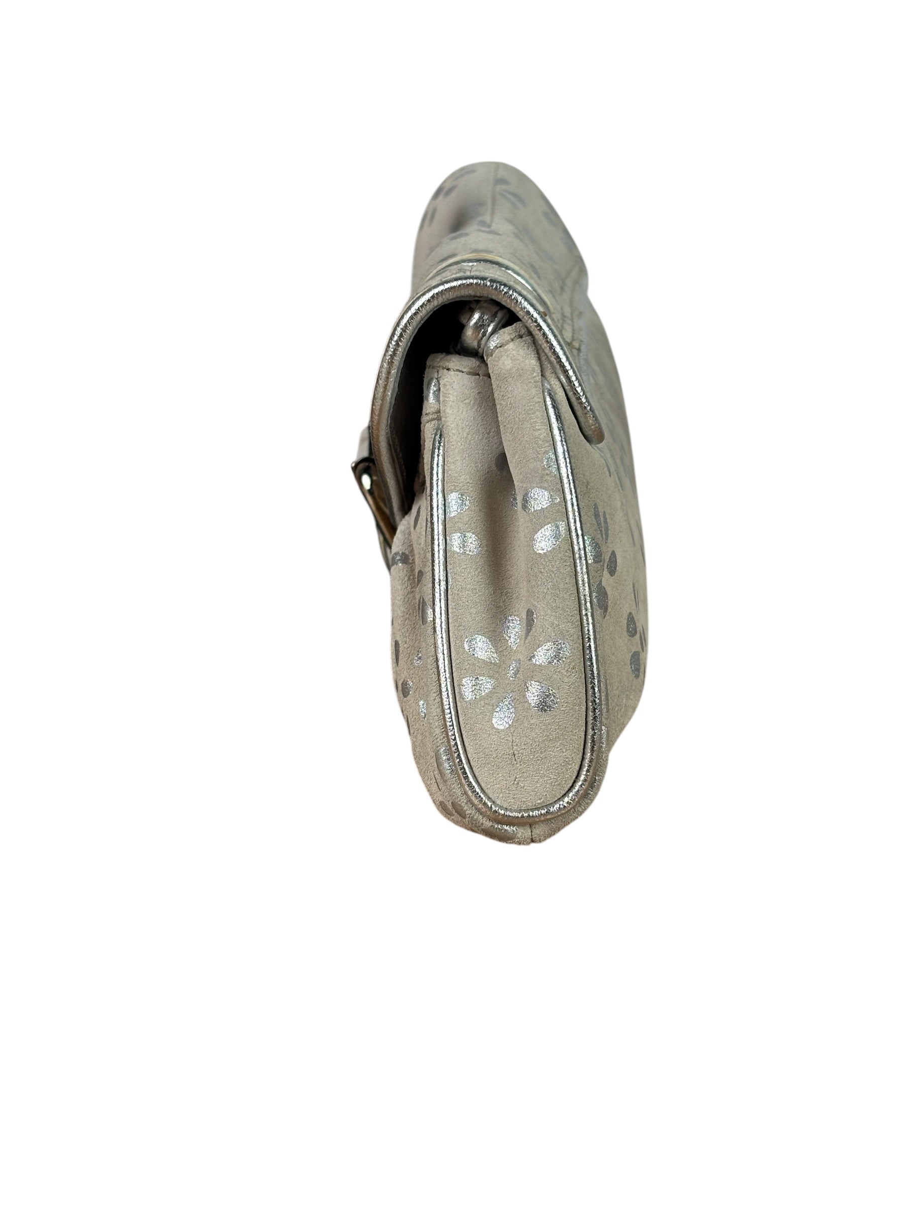 Celine Grey/Silver Suede/Leather Daisy Pochette