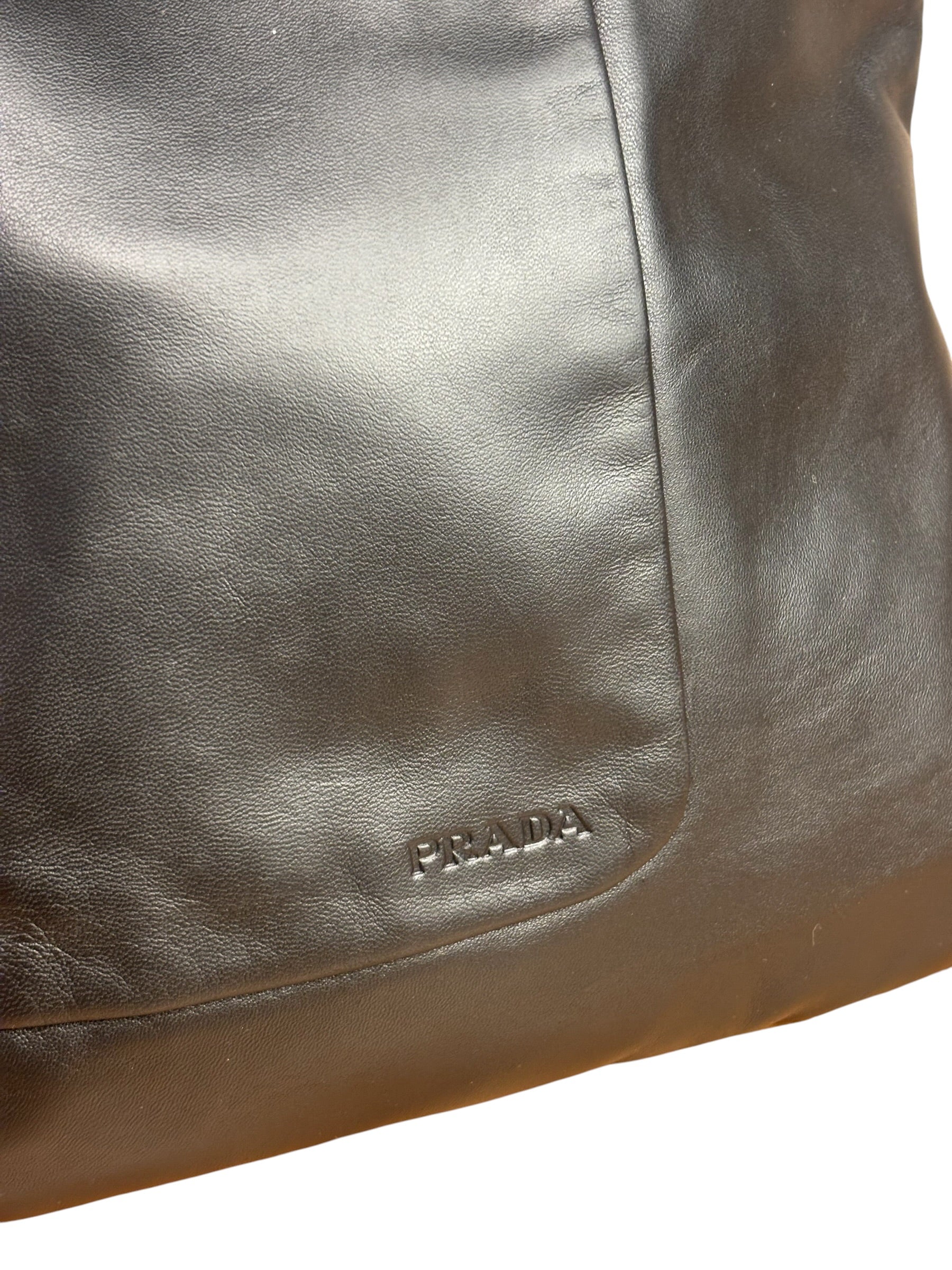 Prada Black Leather Sleek P&D Crossbody Bag