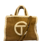 UGG x Telfar Brown Suede Medium Chestnut Shopper Tote