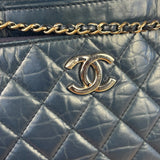 Chanel Blue Quilted Leather CC Chain Shoulder Bag 2018