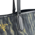 Prada Green/Black Nylon Tessuto Stampato Shoulder Bag
