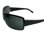 Chanel Black Quilted Y2K Wide Frame Sunglasses