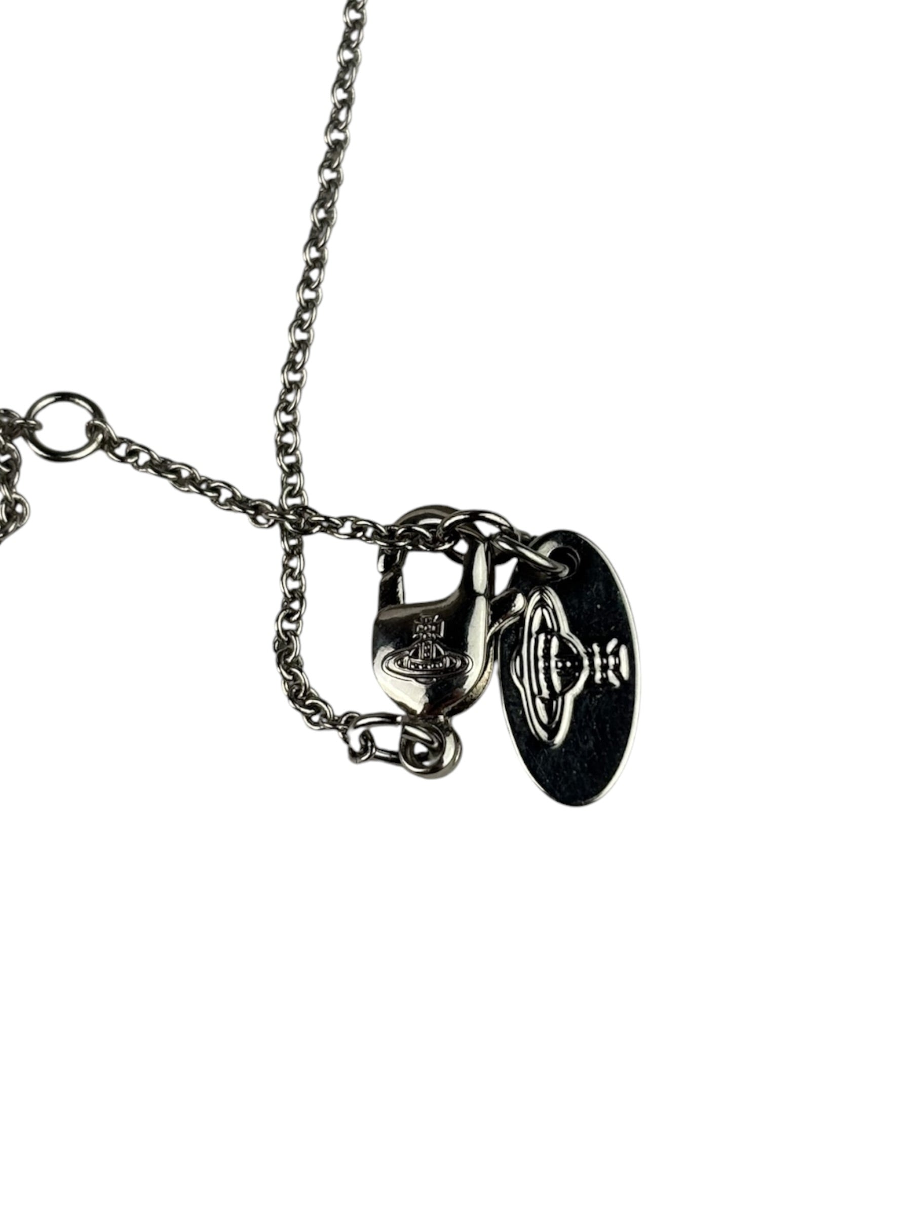 Vivienne Westwood Orb Red Diamante Heart Pendant Necklace
