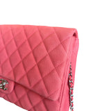 Chanel Coral Pink Matte Quilted Caviar Flap Shoulder Bag 2012