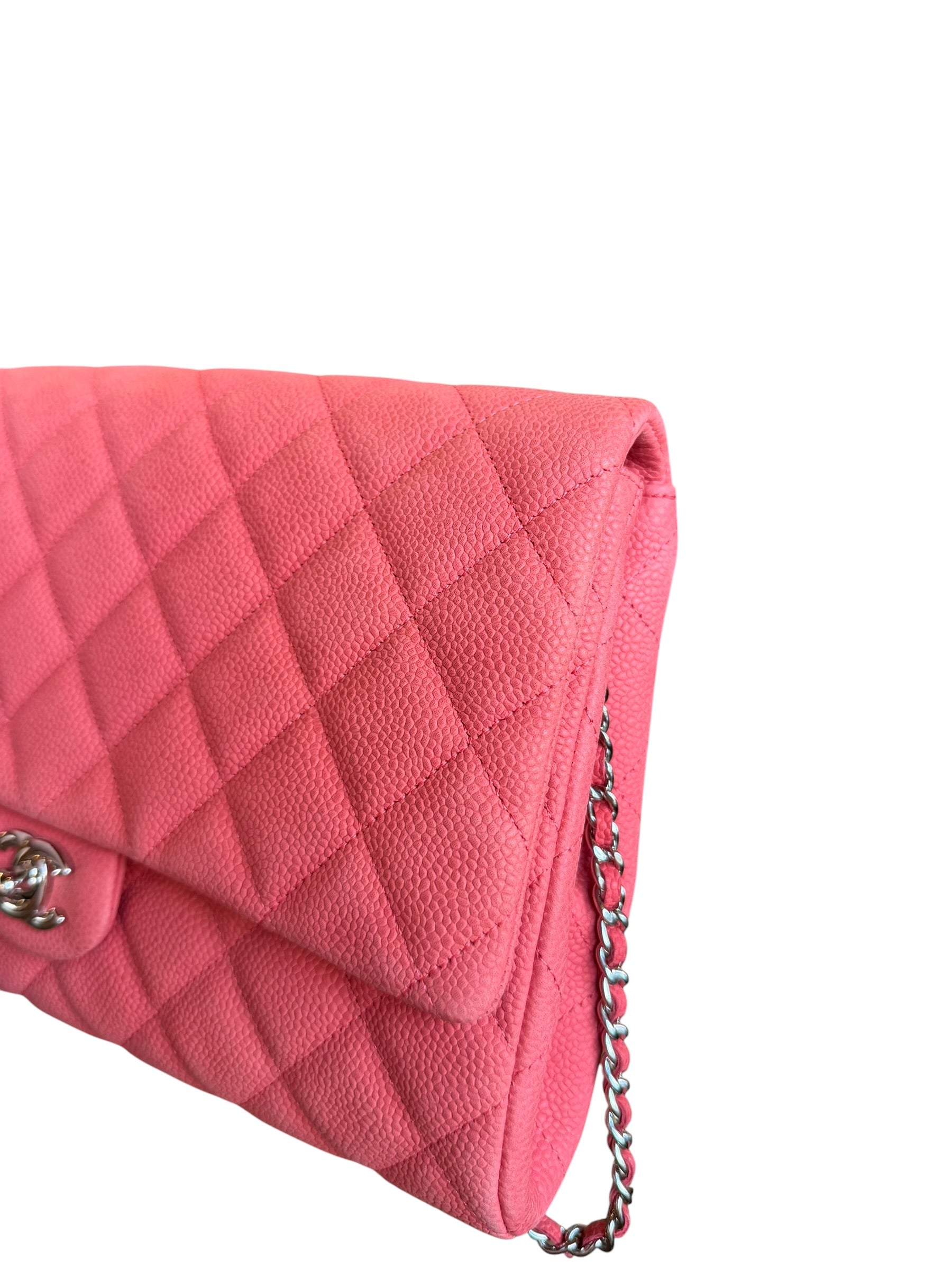 Chanel Coral Pink Matte Quilted Caviar Flap Shoulder Bag 2012