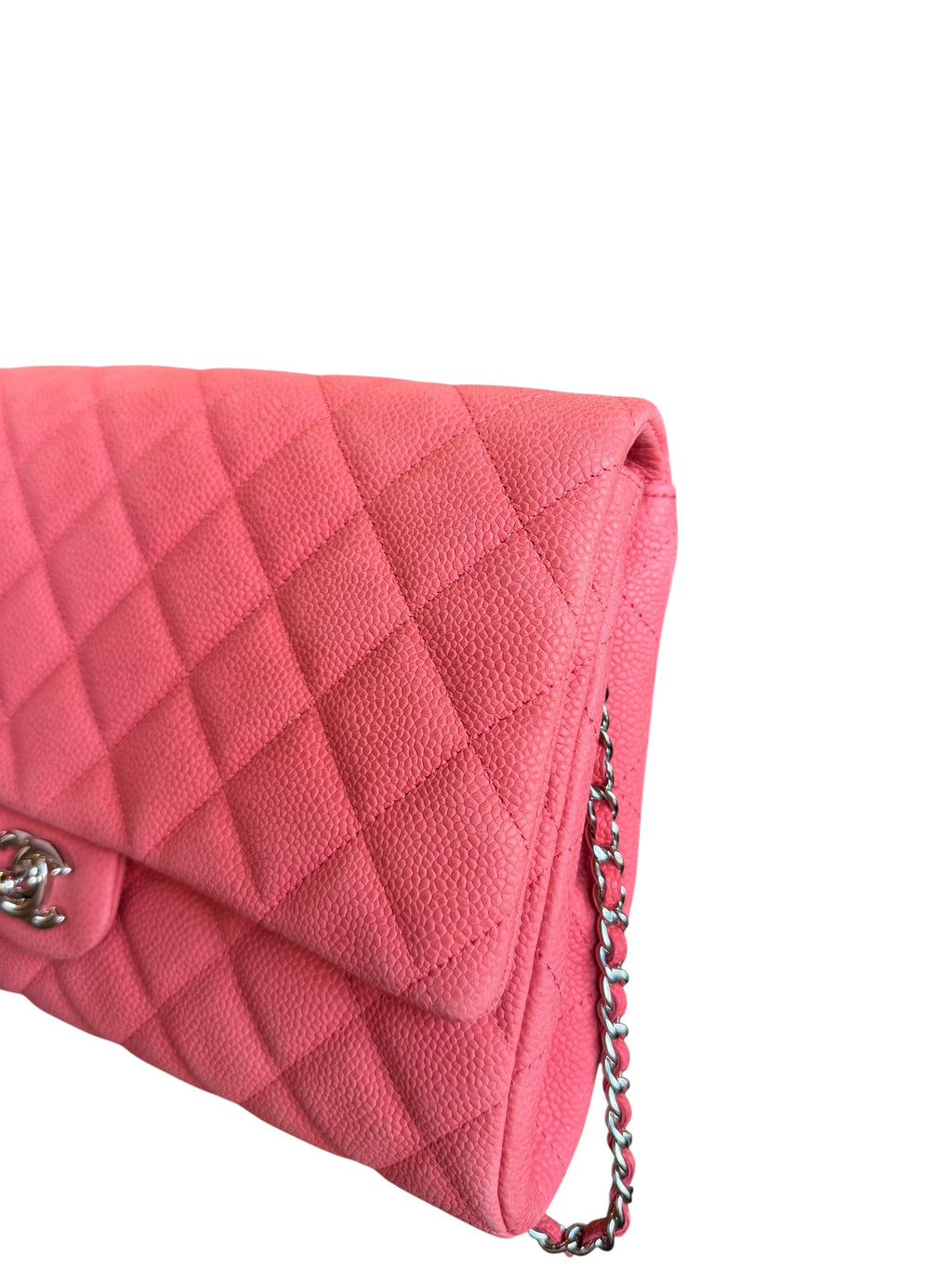 Chanel Coral Pink Matte Quilted Caviar Flap Shoulder Bag 2012