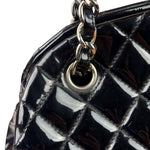 Chanel Black Patent Quilted Leather Just Mademoiselle Bowling Bag 2012