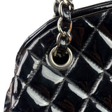 Chanel Black Patent Quilted Leather Just Mademoiselle Bowling Bag 2012