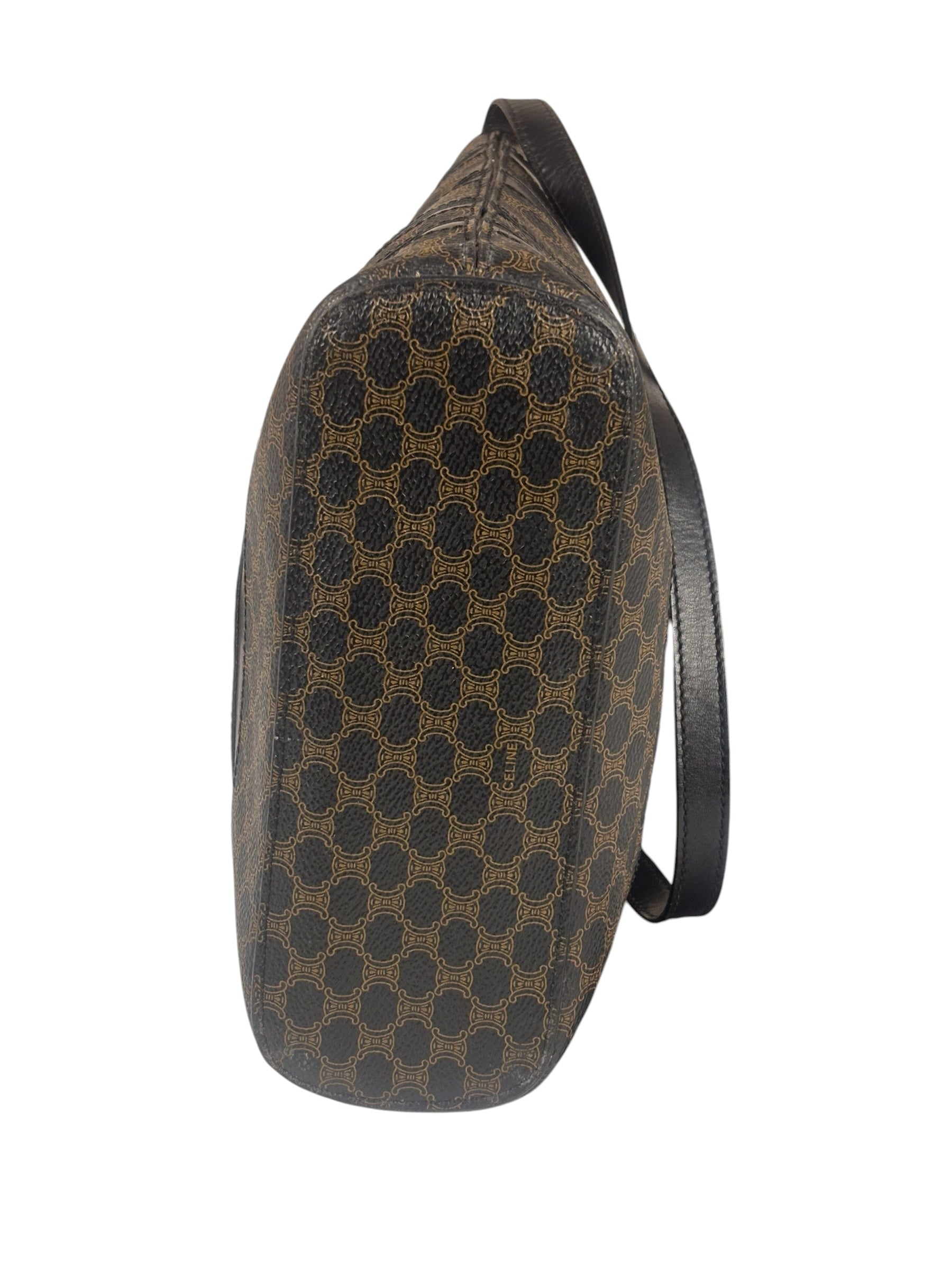 Celine Coated Canvas Stripped Macadam Crossbody
