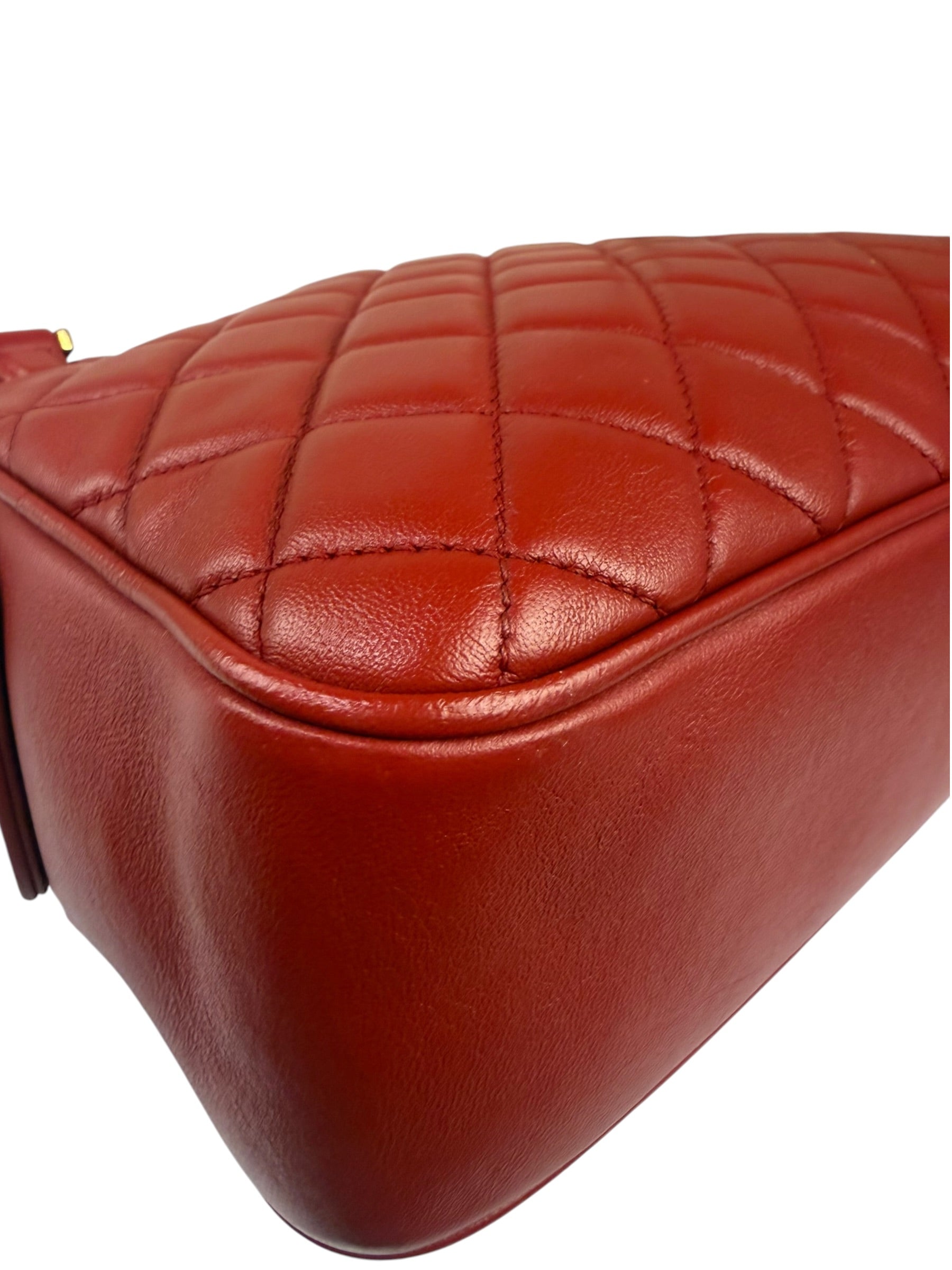 Chanel Red Quilted Leather Camera Bag 2012