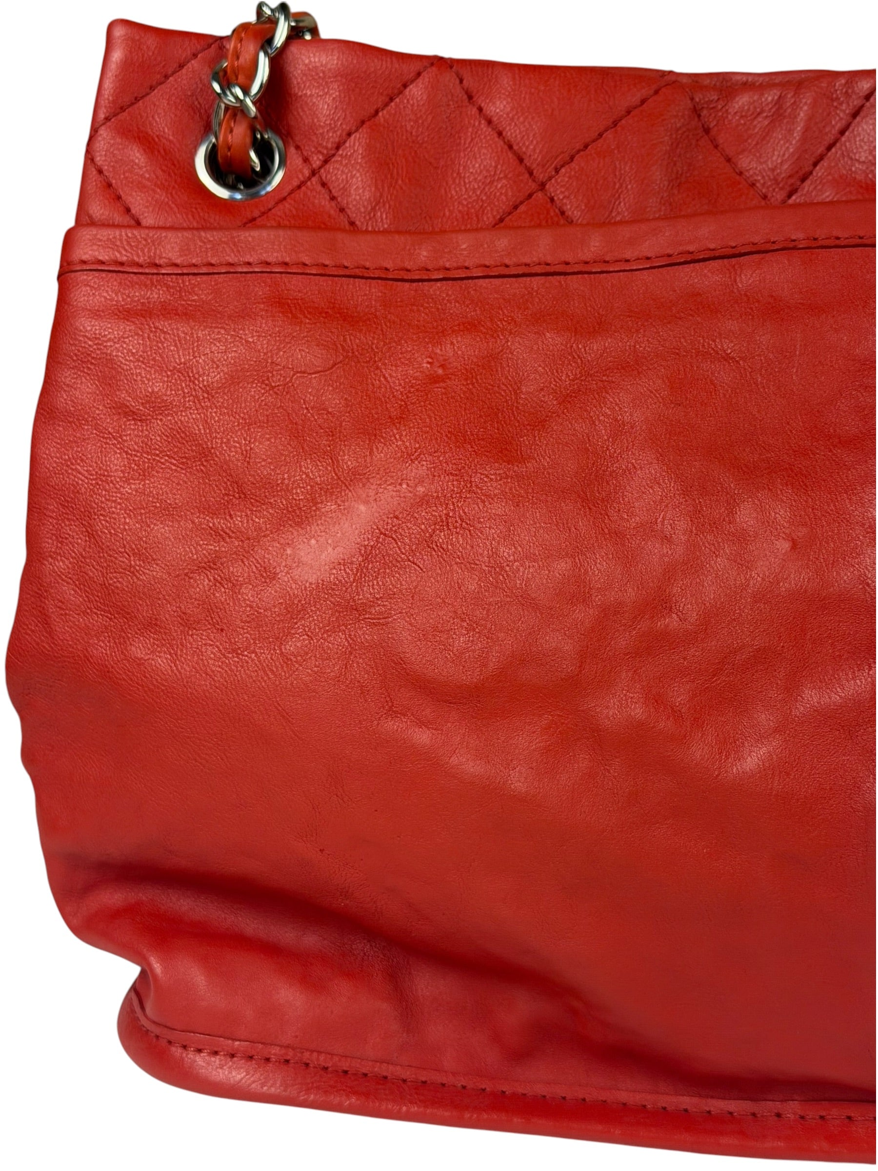 Chanel Red Quilted Leather Natural Beauty Chain Tote 2010