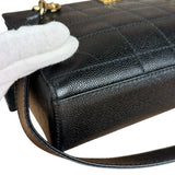 Chanel Black Choco Bar Stitch Caviar Chain Tote 2002