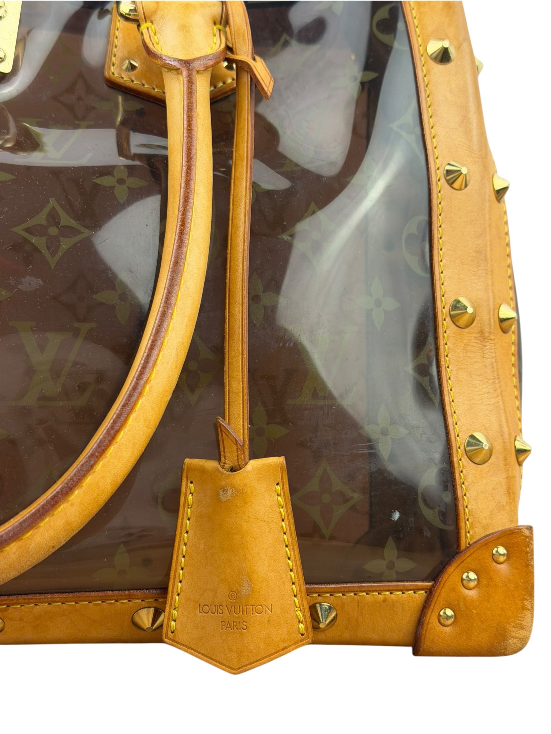 Louis Vuitton Vintage Brown Leather/PVC Monogram Ambre Tote