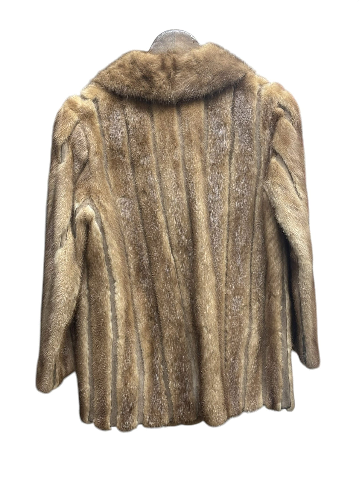 Vintage Vert Stripe Light Brown Mink Fur Coat