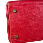 Hermes Kelly 32 Courchevel Rouge Vif Gold Handbag 1997
