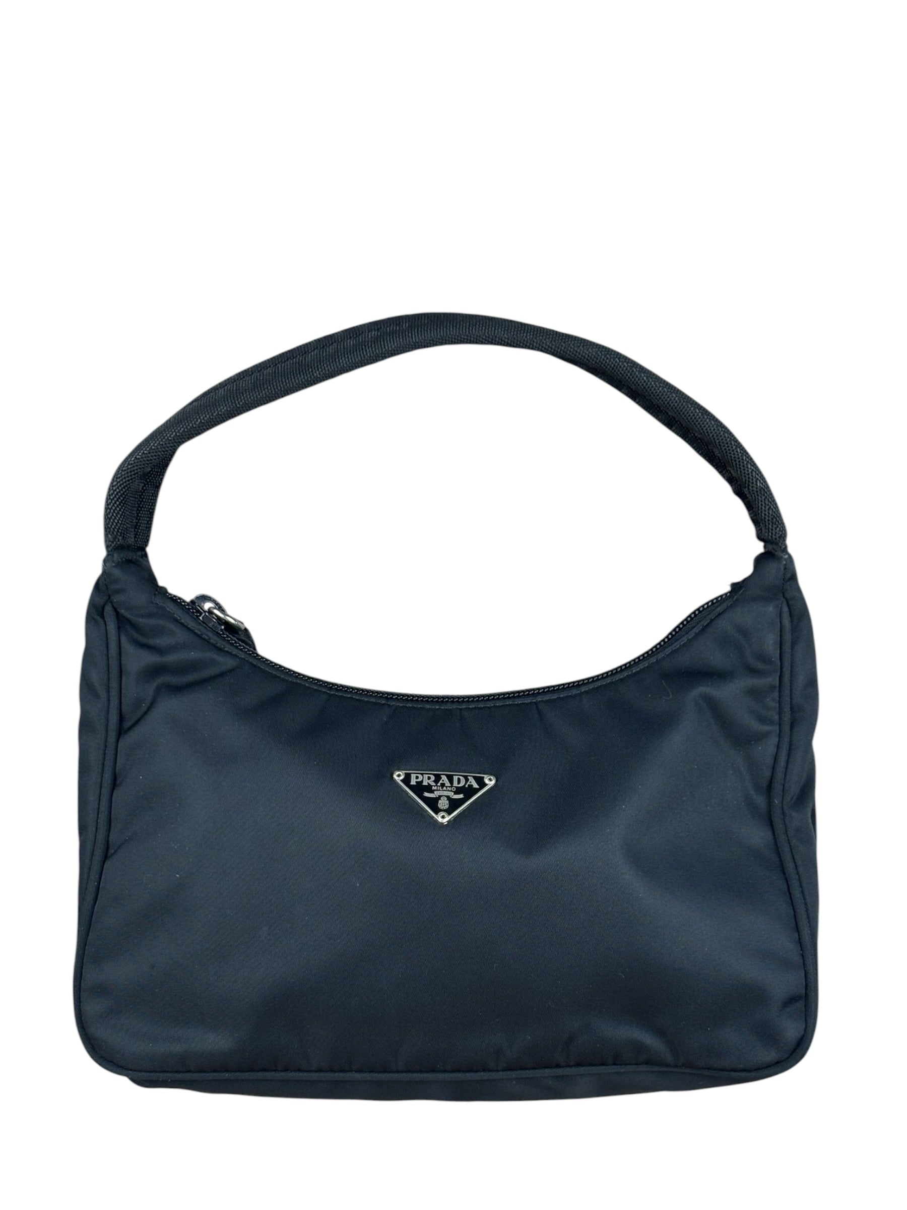 Prada Black Tessuto Nylon Mini Hobo Bag