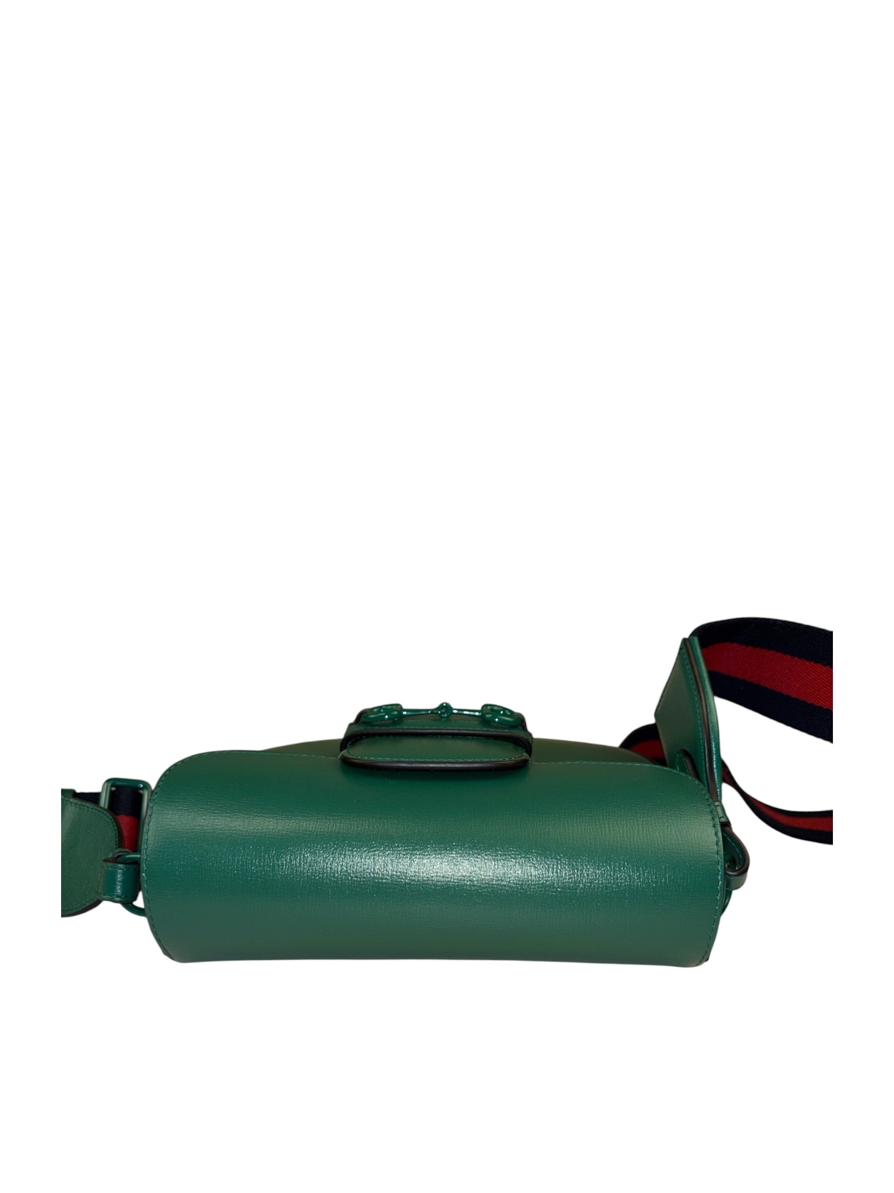 Gucci Green Leather Horsebit Shoulder Bag