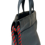 Gucci Black Leather Drawstring Backpack