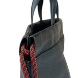 Gucci Black Leather Drawstring Backpack
