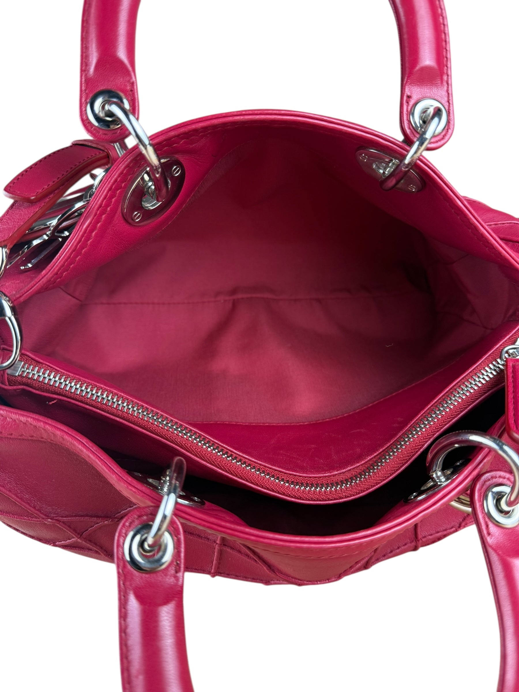 Christian Dior Red Granville Cannage 2Way Handbag
