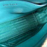 Prada Teal Diagramme Leather Chain Crossbody