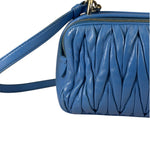 Miu Miu Blue Matelassè Leather Crossbody Bag