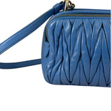 Miu Miu Blue Matelassè Leather Crossbody Bag