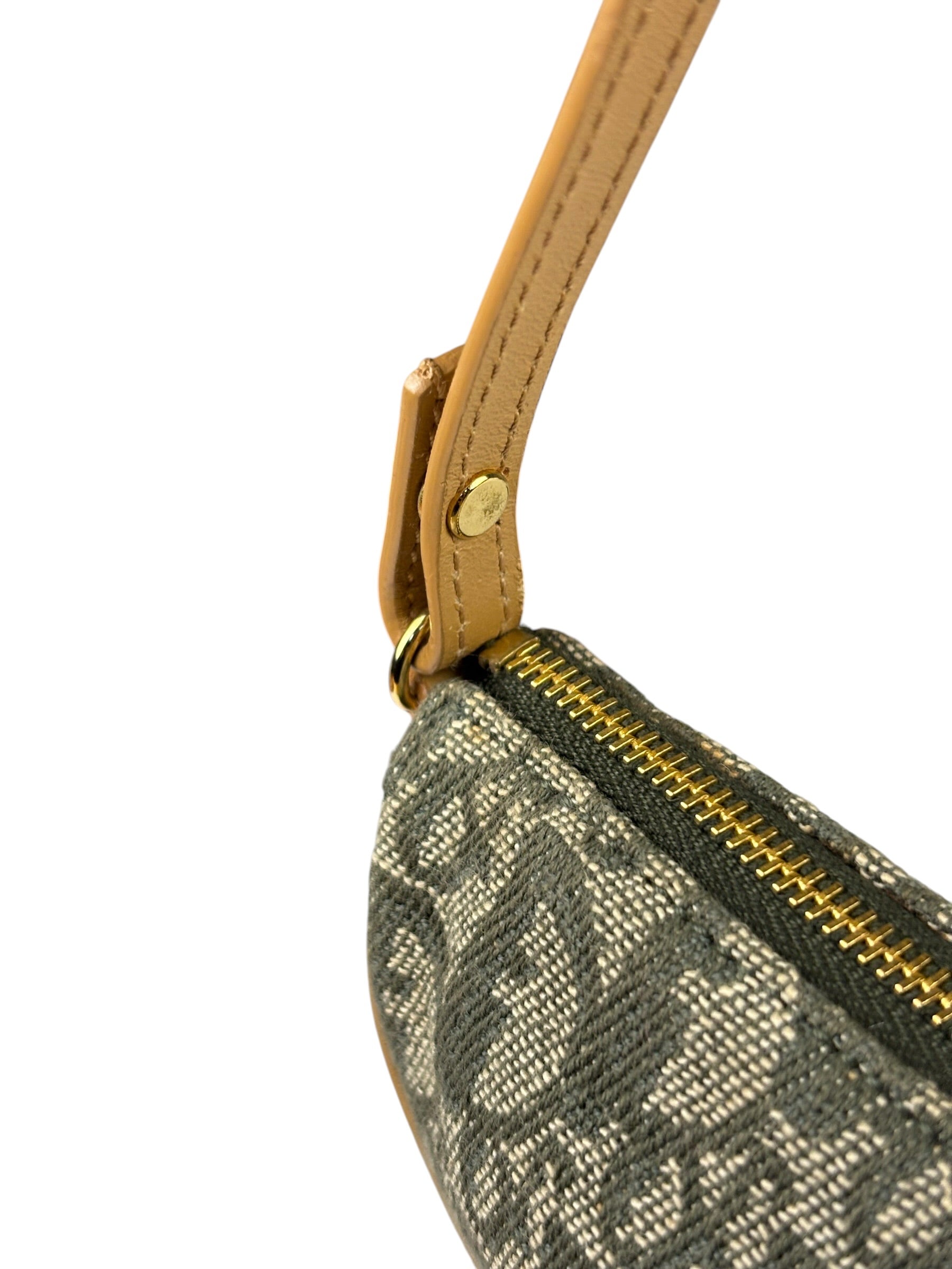 Christian Dior Vintage Green Trotter Saddle Pochette