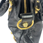 Balenciaga Black Lambskin Moto City Two-Way Bag