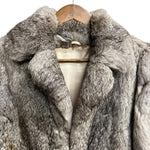 Vintage Grey Rabbit Fur Pink Liner Coat (Tagged 11)