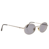 Chanel Vintage CC Circular Silver Frame Sunglasses