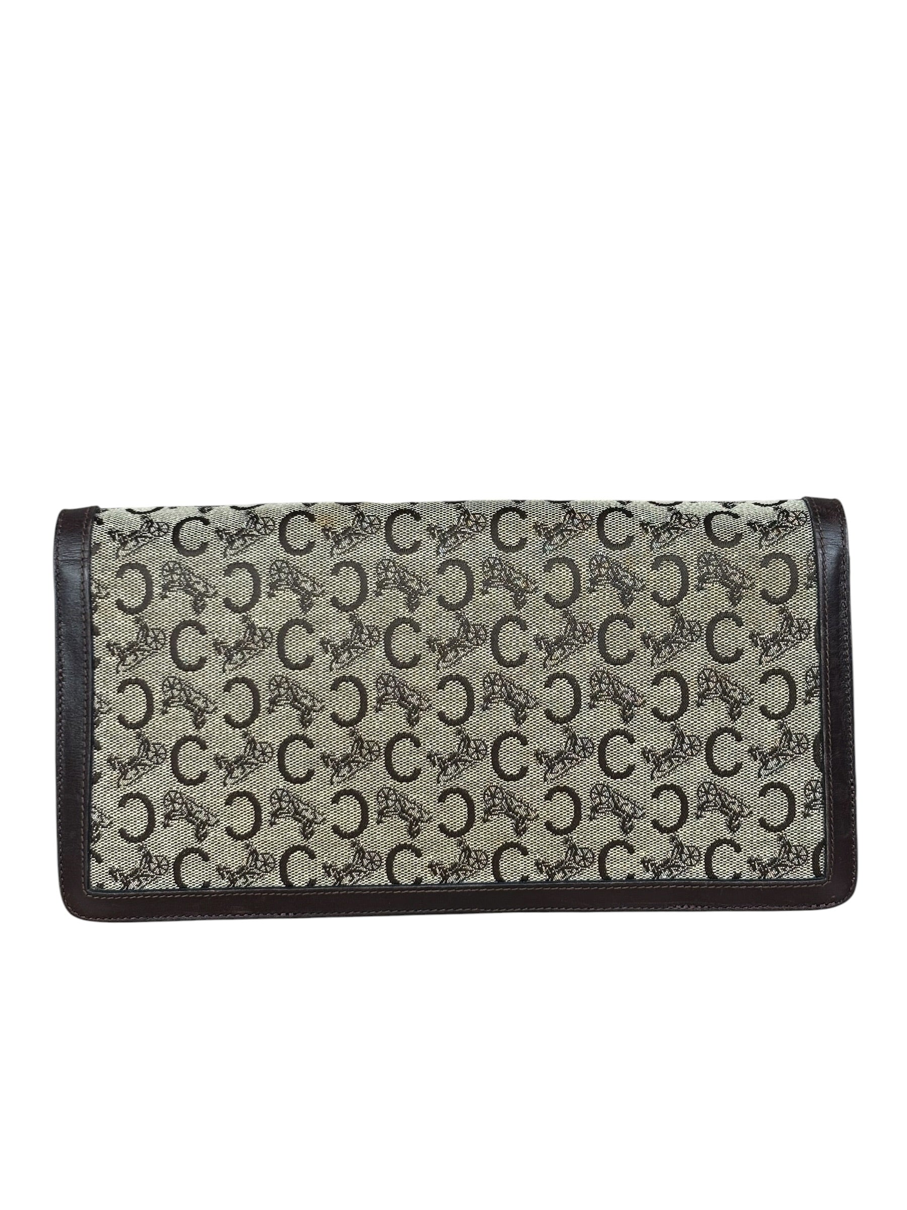Celine Leather Trim C Sulky Shoulder Bag No Strap