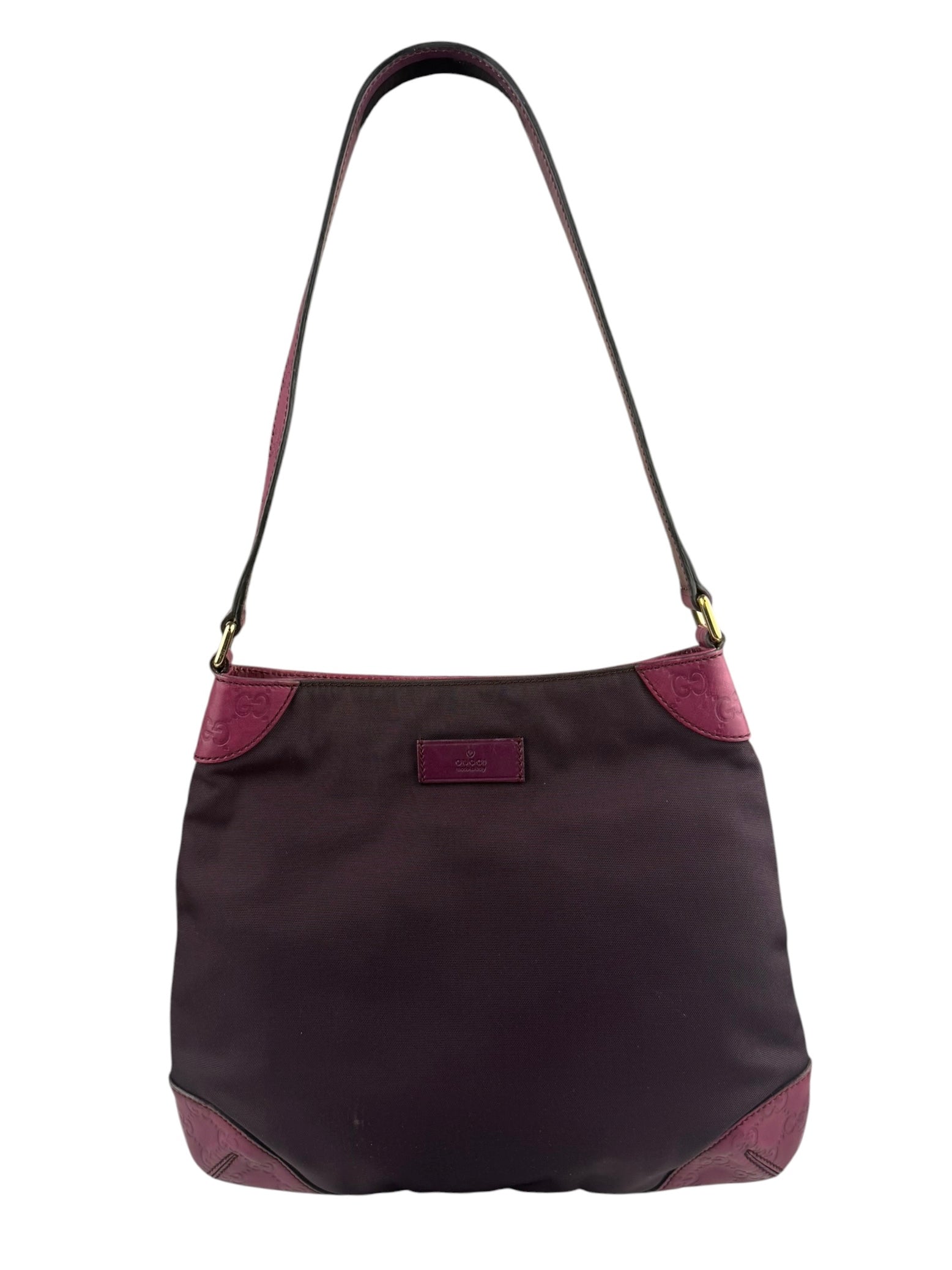 Gucci Vintage Purple Canvas Shoulder/Hobo Bag