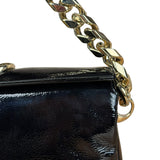 Gucci Black Patent Leather Chain Double G Shoulder Bag