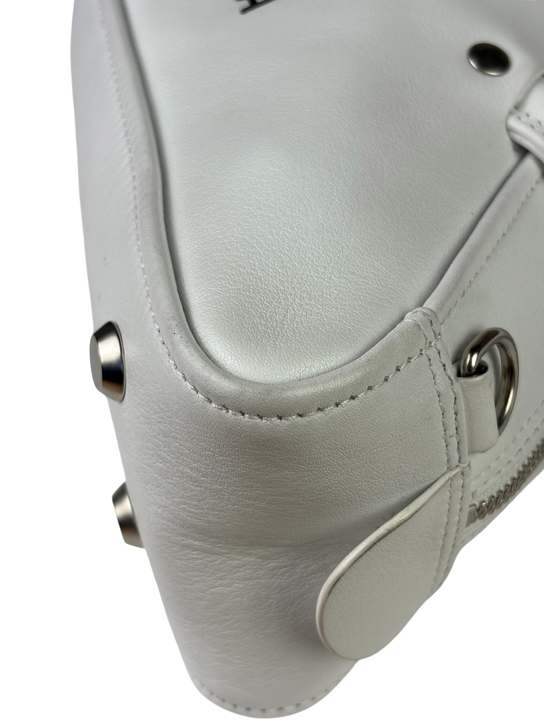 Balenciaga White Leather Triangle Two-Way Bag