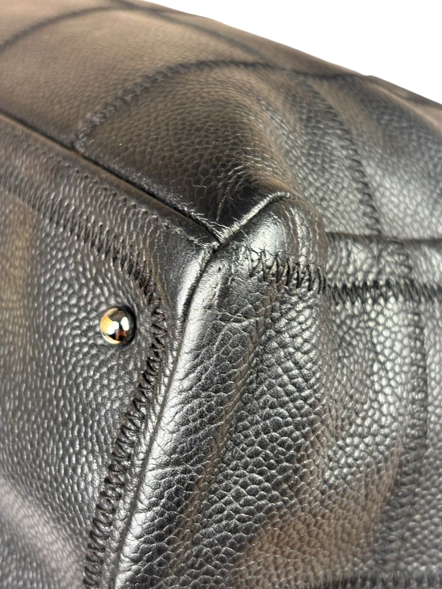 Chanel Black Quilted Leather Chocolate Bar Bowling Handbag