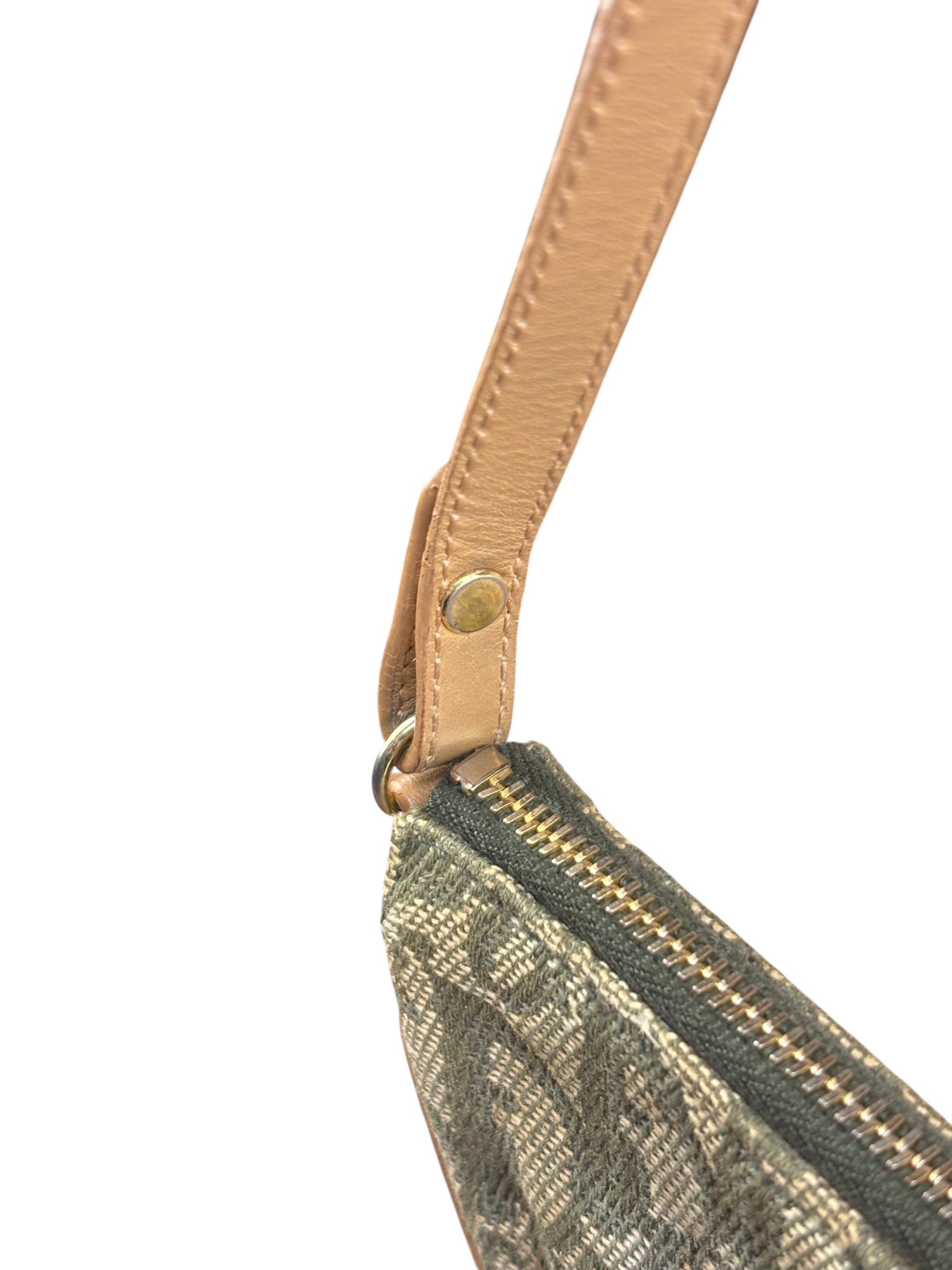 Christian Dior Vintage Olive Green Oblique Saddle Pochette