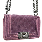 Chanel Purple Velvet Mini Boy Bag 2013