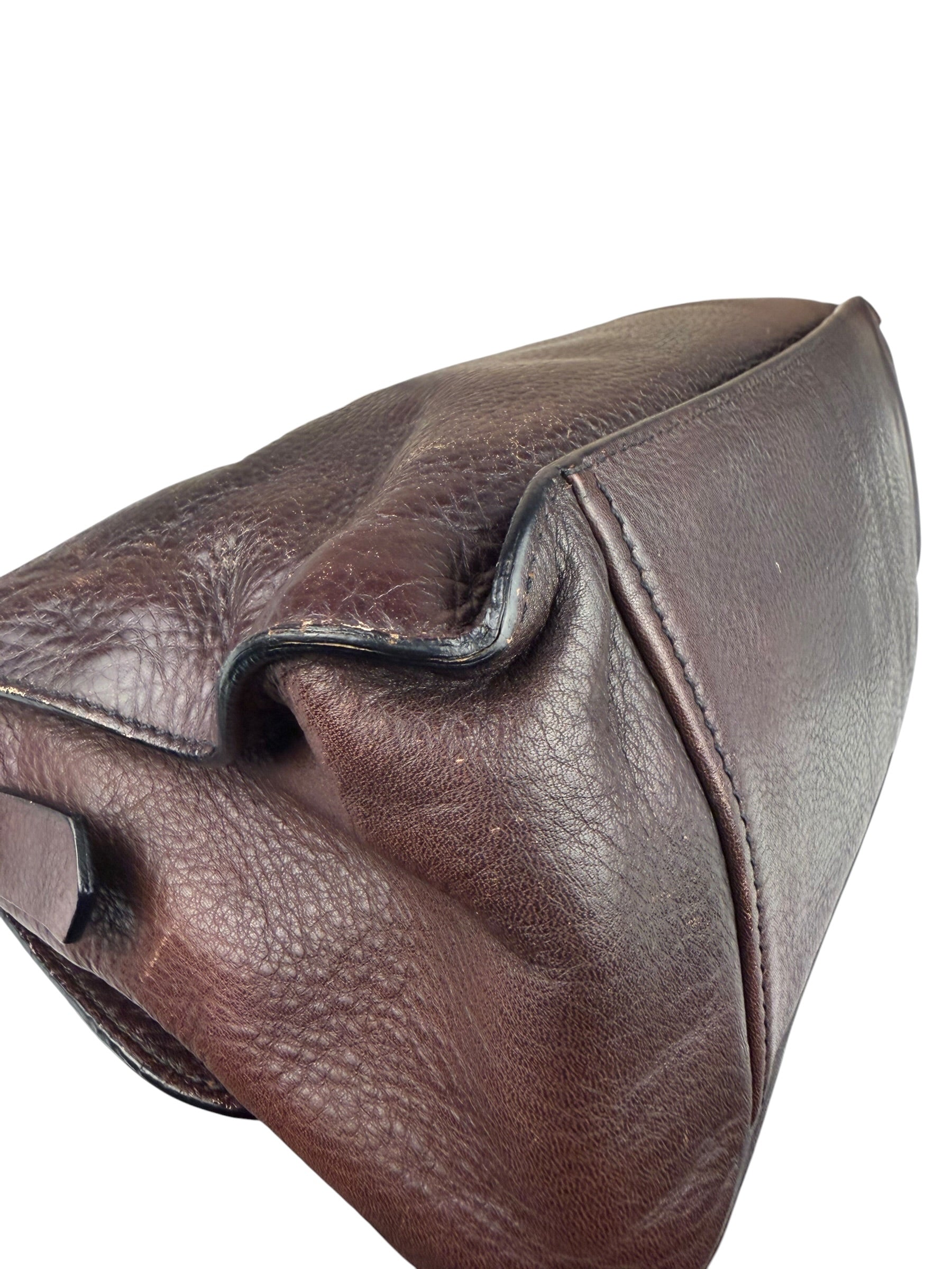 Prada Vintage Brown Leather Cervo Antik Messenger Bag